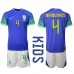 Billige Brasil Marquinhos #4 Bortetrøye Barn VM 2022 Kortermet (+ korte bukser)